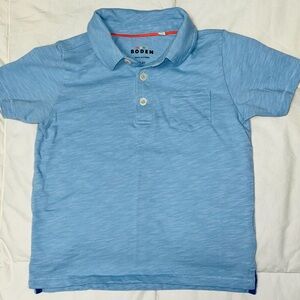 Mini Boden blue polo shirt with pocket sz 3-4 EUC smoke free home